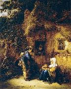 OSTADE, Isaack van, Traveller at a Cottage Door